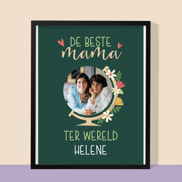 Foto En Handtekening: De Beste Mama Ter Wereld - Afdruk Met Frame 30X40