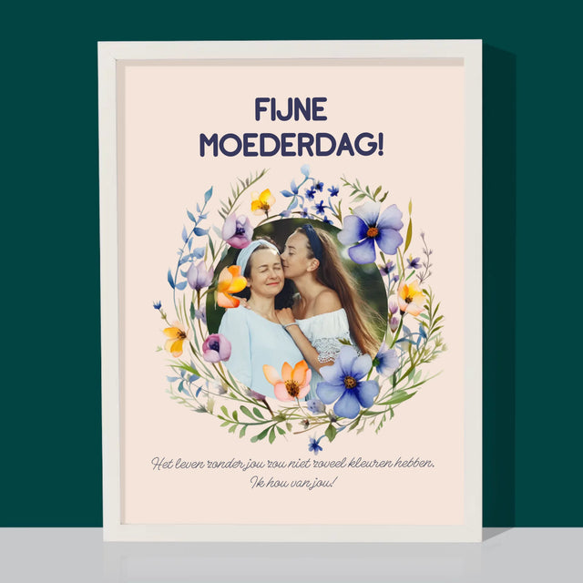 Foto En Handtekening: Fijne Moederdag - Afdruk Met Frame 30X40