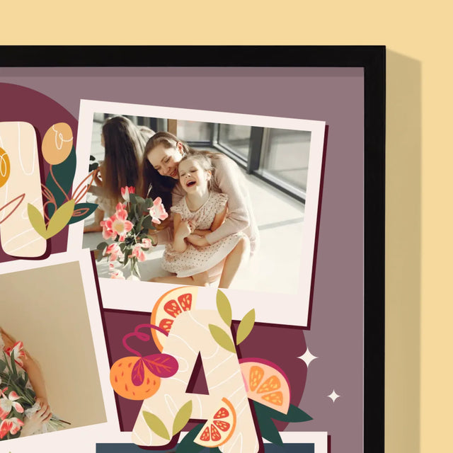 Fotocollage: Letters Mama - Afdruk Met Frame 30X40