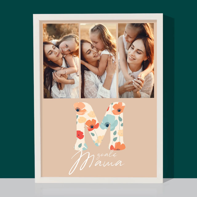 Fotocollage: M Zoals Mama - Afdruk Met Frame 30X40