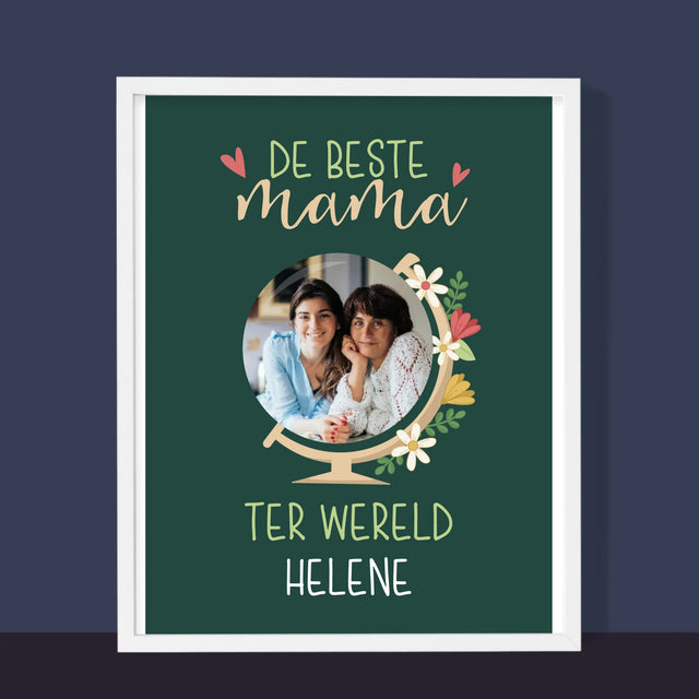Foto En Handtekening: De Beste Mama Ter Wereld - Afdruk Met Frame 30X40