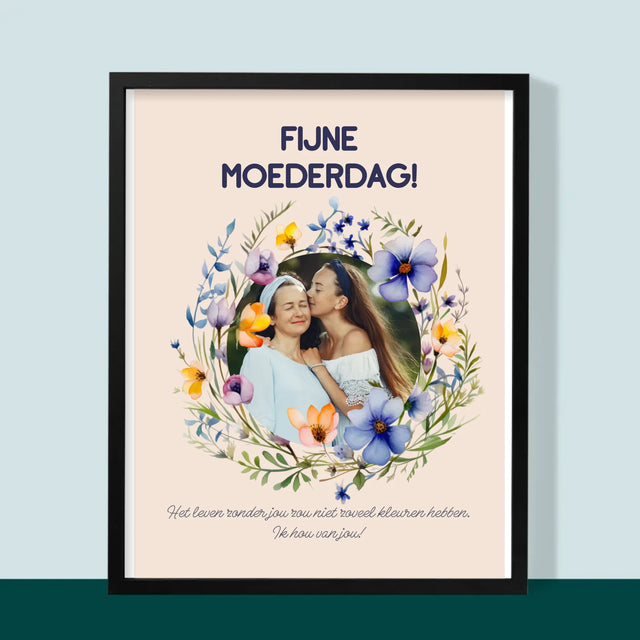 Foto En Handtekening: Fijne Moederdag - Afdruk Met Frame 30X40