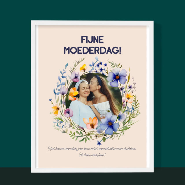 Foto En Handtekening: Fijne Moederdag - Afdruk Met Frame 30X40