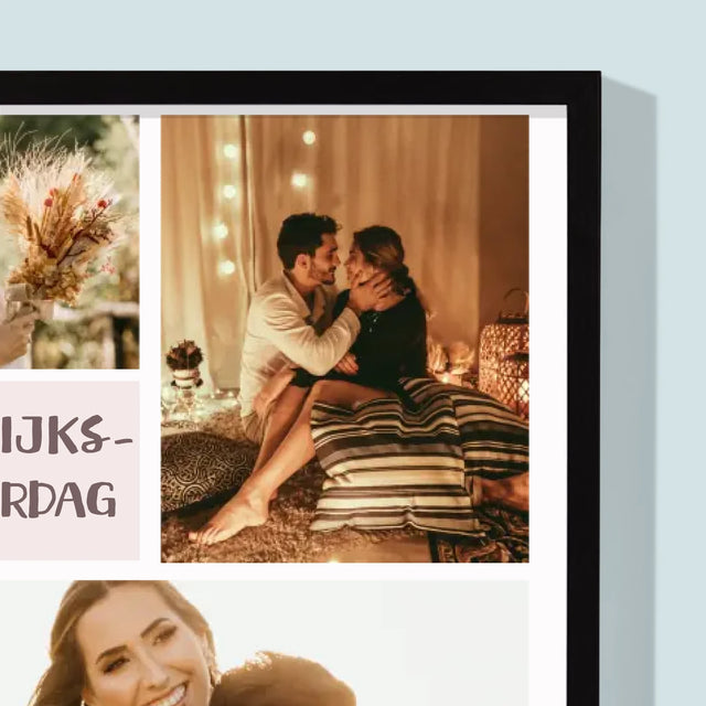 Fotocollage: 5De Huwelijksverjaardag - Afdruk Met Frame 30X40