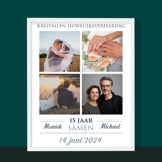 Fotocollage: 15 Jaar Samen - Afdruk Met Frame 30X40