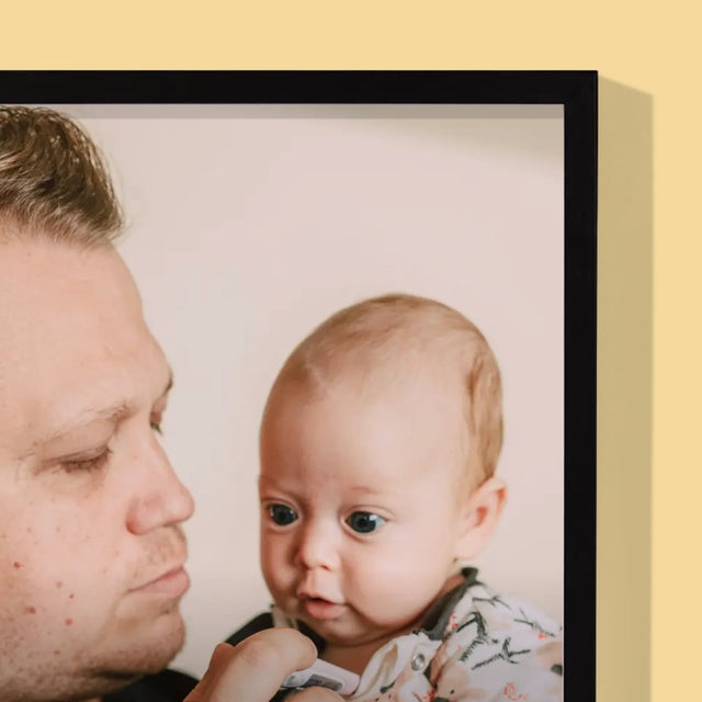 Foto En Handtekening: Eerste Vaderdag - Afdruk Met Frame 30X40