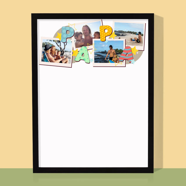 Fotocollage: Letters Papa - Afdruk Met Frame 30X40