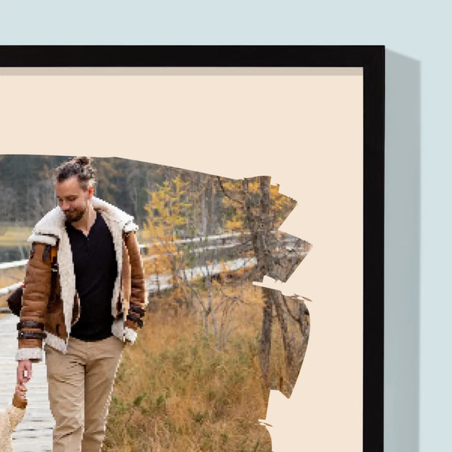 Foto En Handtekening: Kaartje Voor Papa - Afdruk Met Frame 30X40