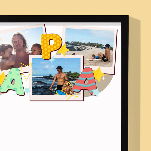 Fotocollage: Letters Papa - Afdruk Met Frame 30X40