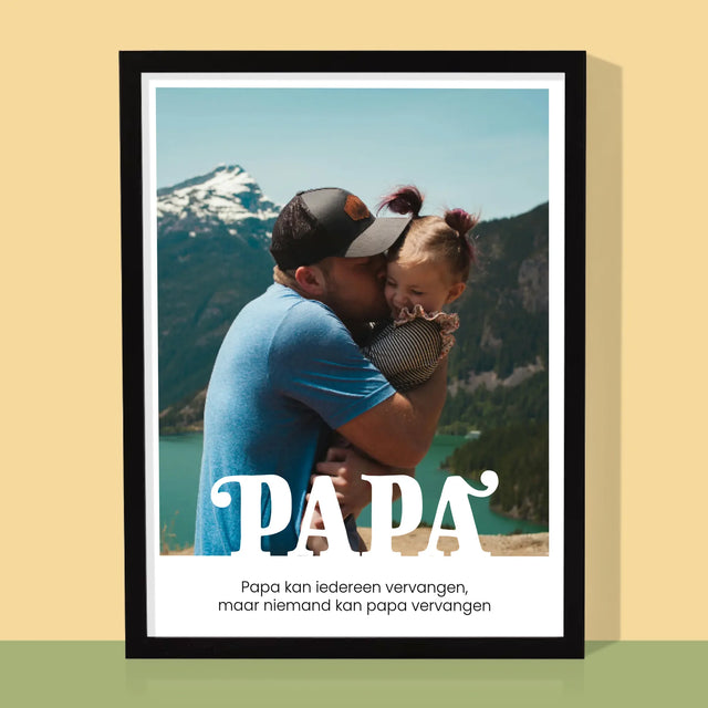 Foto En Handtekening: Onvervangbare Papa, Toewijding - Afdruk Met Frame 30X40