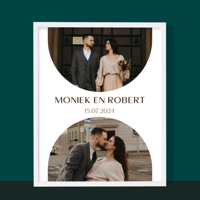 Fotocollage: Trouwdag - Afdruk Met Frame 30X40