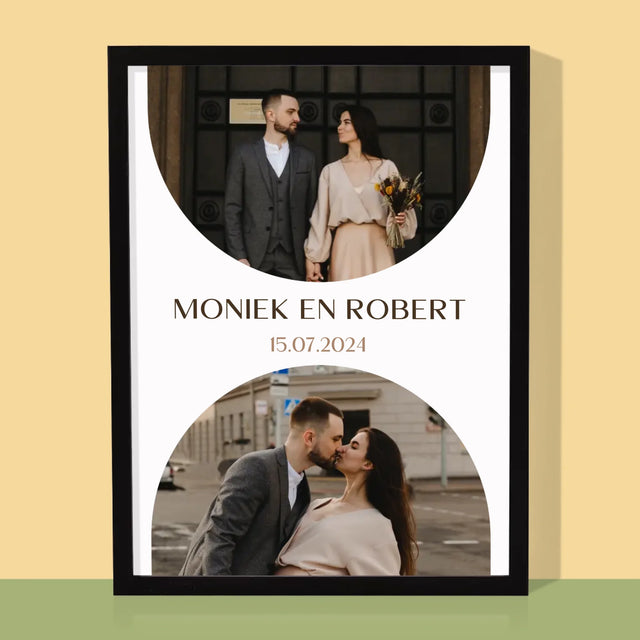 Fotocollage: Trouwdag - Afdruk Met Frame 30X40