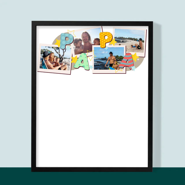 Fotocollage: Letters Papa - Afdruk Met Frame 30X40