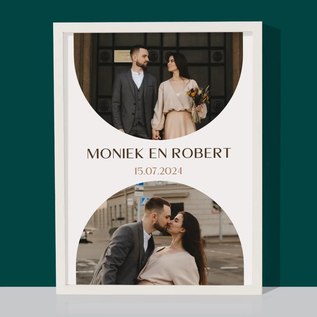 Fotocollage: Trouwdag - Afdruk Met Frame 30X40