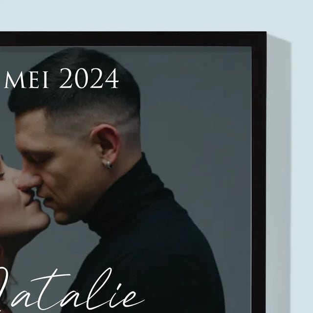 Foto En Handtekening: Trouwfoto Met Wensen - Afdruk Met Frame 30X40