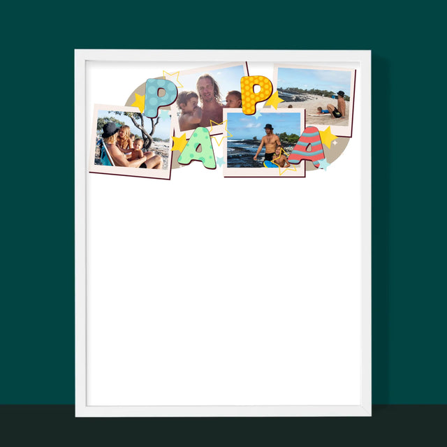Fotocollage: Letters Papa - Afdruk Met Frame 30X40