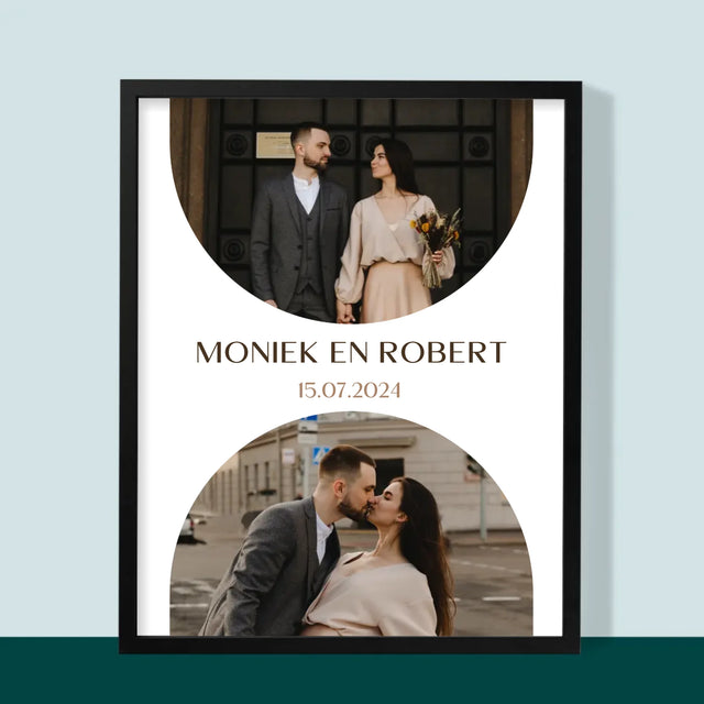 Fotocollage: Trouwdag - Afdruk Met Frame 30X40