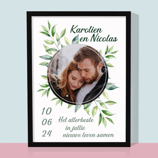 Foto En Handtekening: Trouw, Blaadjes - Afdruk Met Frame 30X40