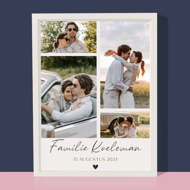 Fotocollage: Familie - Afdruk Met Frame 30X40
