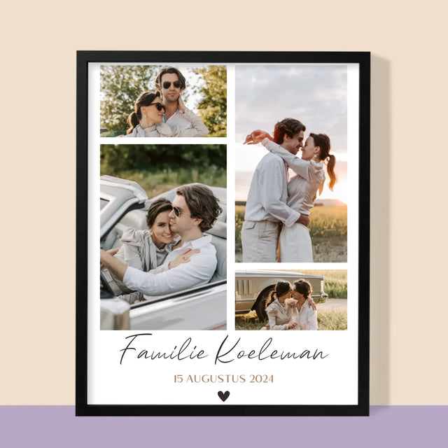 Fotocollage: Familie - Afdruk Met Frame 30X40