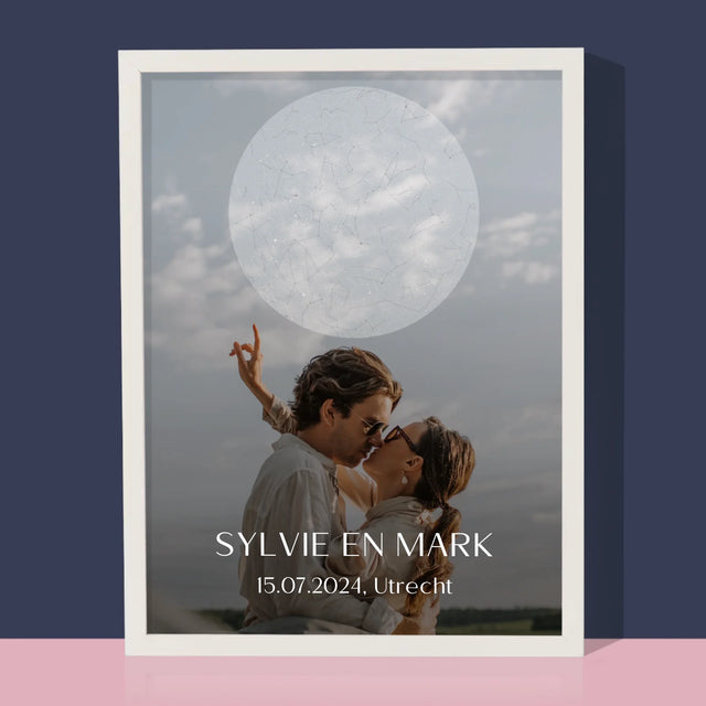 Starrenkaart: Bruiloft - Afdruk Met Frame 30X40