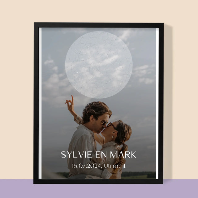 Starrenkaart: Bruiloft - Afdruk Met Frame 30X40