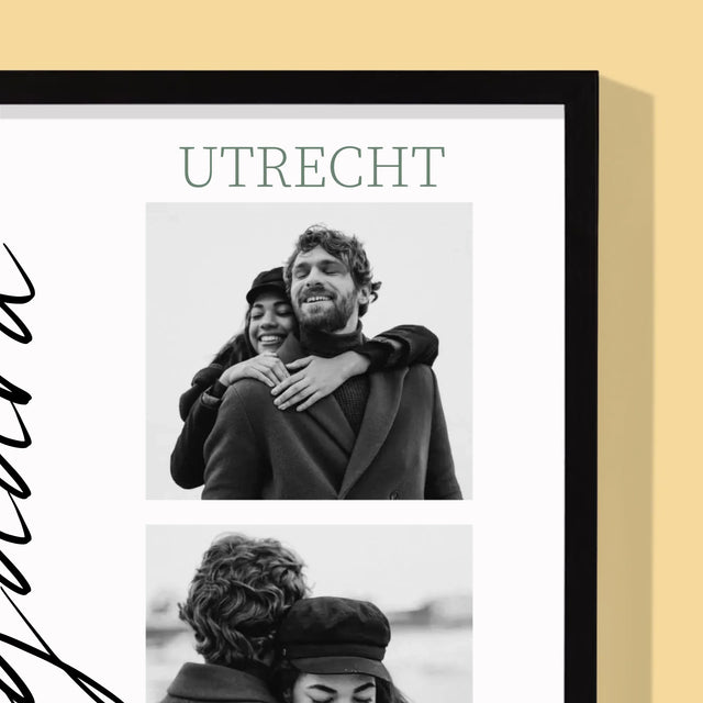 Fotocollage: Mr&Mrs Trouw - Afdruk Met Frame 30X40