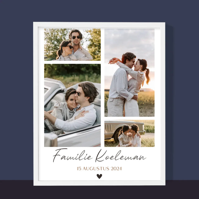 Fotocollage: Familie - Afdruk Met Frame 30X40