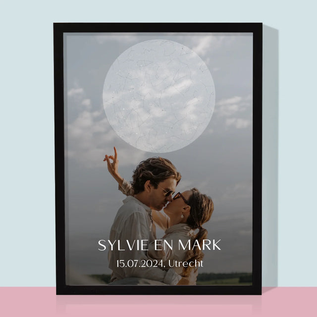 Starrenkaart: Bruiloft - Afdruk Met Frame 30X40