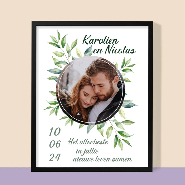 Foto En Handtekening: Trouw, Blaadjes - Afdruk Met Frame 30X40