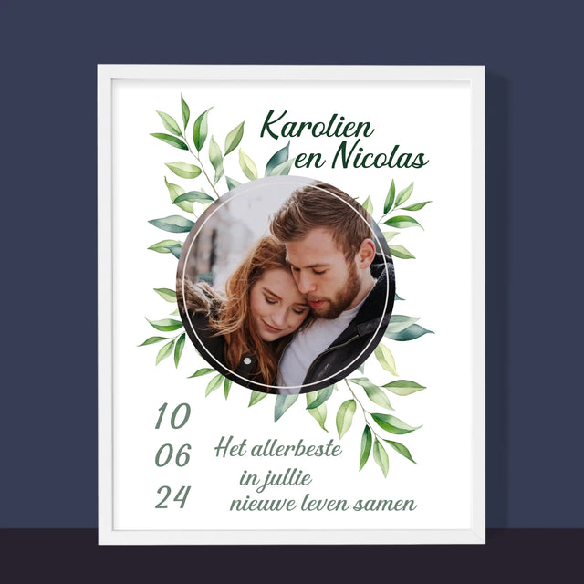 Foto En Handtekening: Trouw, Blaadjes - Afdruk Met Frame 30X40