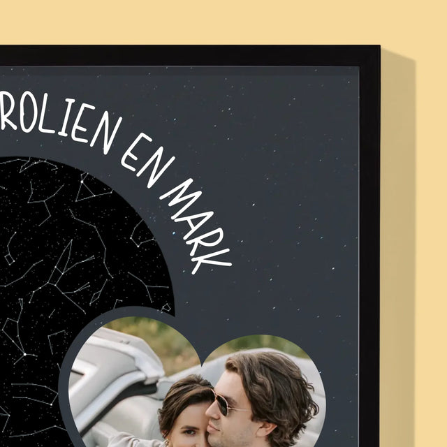 Starrenkaart: Nieuwe Levensweg, Trouw - Afdruk Met Frame 30X40