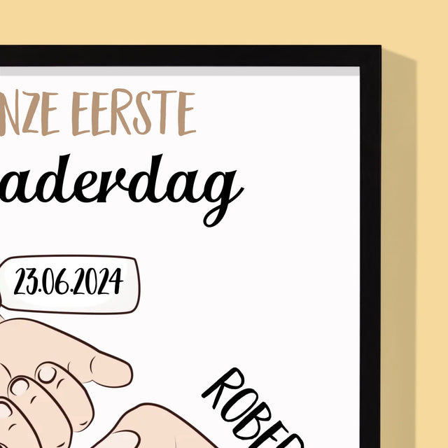 Naam En Handtekening : Eerste Vaderdag Samen - Afdruk Met Frame 30X40
