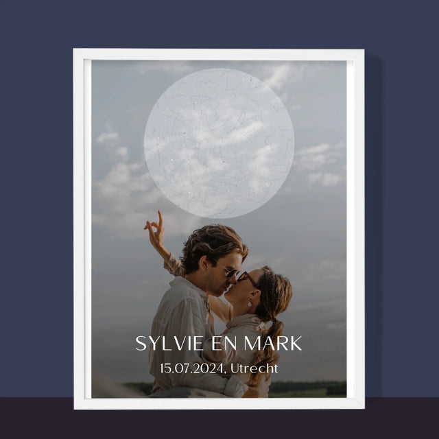 Starrenkaart: Bruiloft - Afdruk Met Frame 30X40