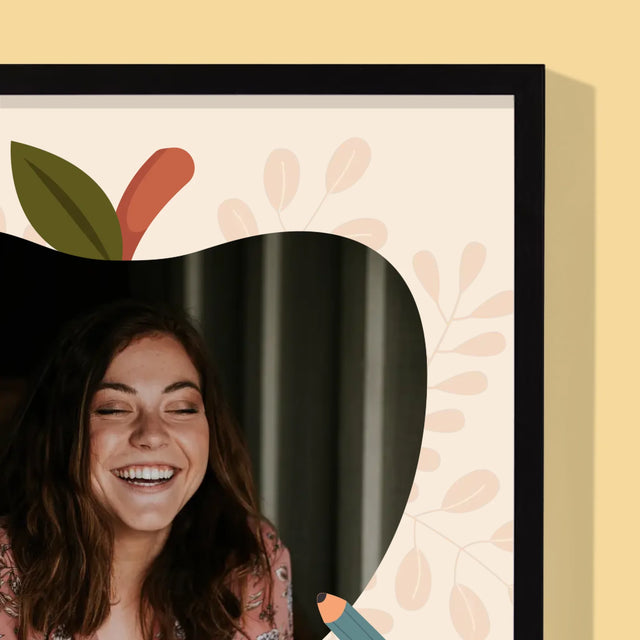 Foto En Handtekening: Kleuterjuf - Afdruk Met Frame 30X40