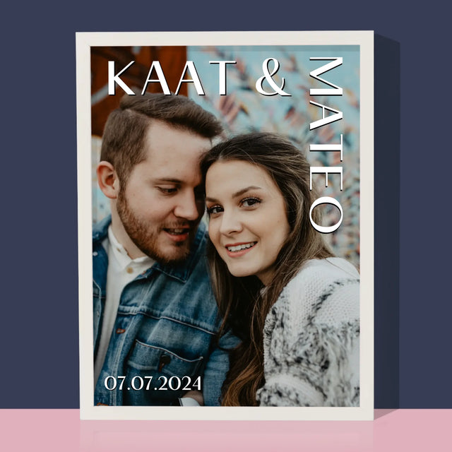 Foto En Handtekening: Namen, Trouw - Afdruk Met Frame 30X40