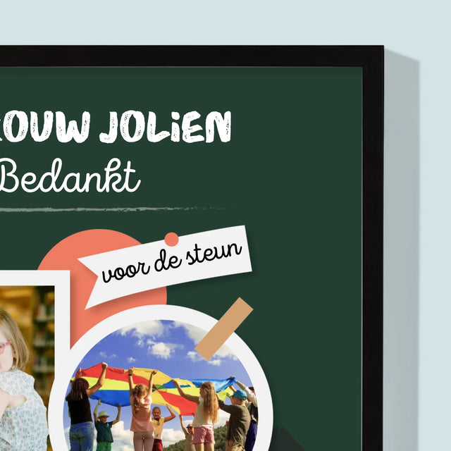 Fotocollage: Bedankt Voor De Kennis - Afdruk Met Frame 30X40
