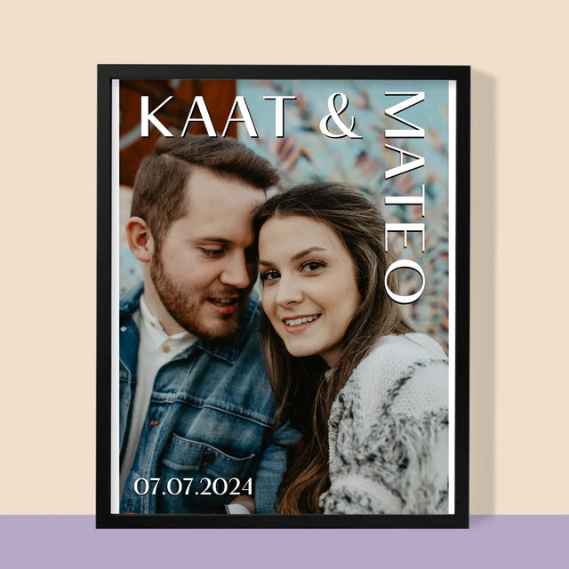 Foto En Handtekening: Namen, Trouw - Afdruk Met Frame 30X40