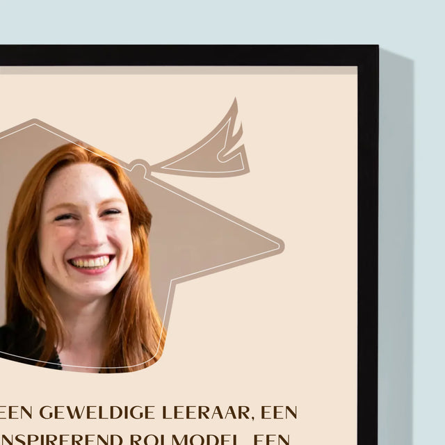 Foto En Handtekening: Diploma Voor De Leerkracht - Afdruk Met Frame 30X40