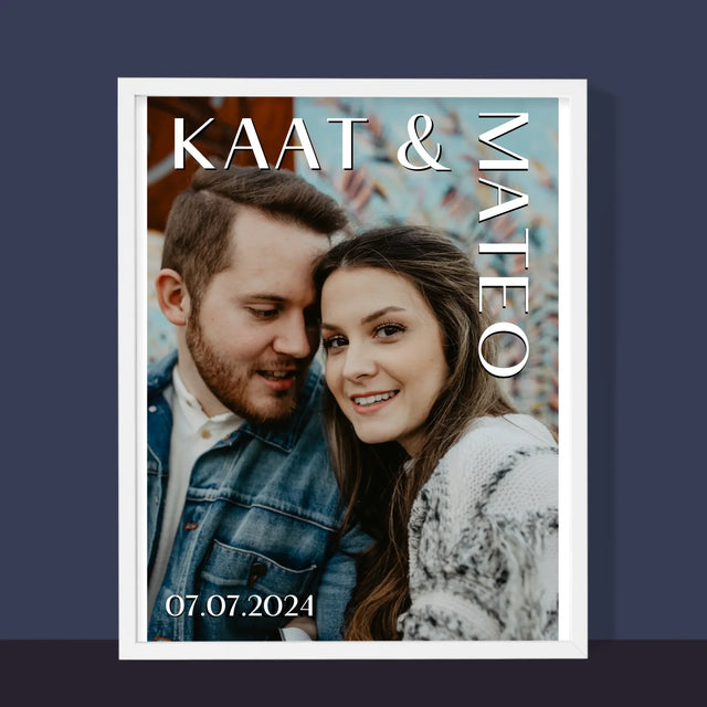 Foto En Handtekening: Namen, Trouw - Afdruk Met Frame 30X40