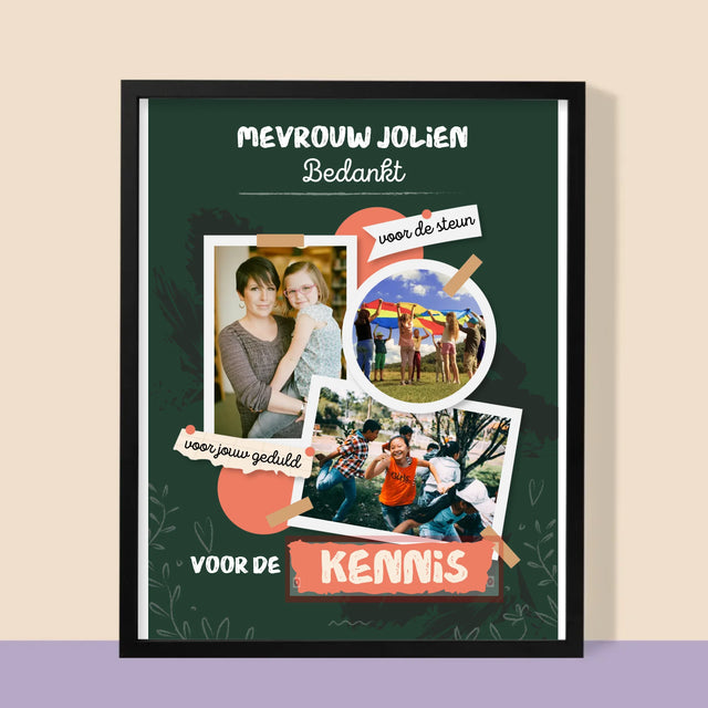 Fotocollage: Bedankt Voor De Kennis - Afdruk Met Frame 30X40