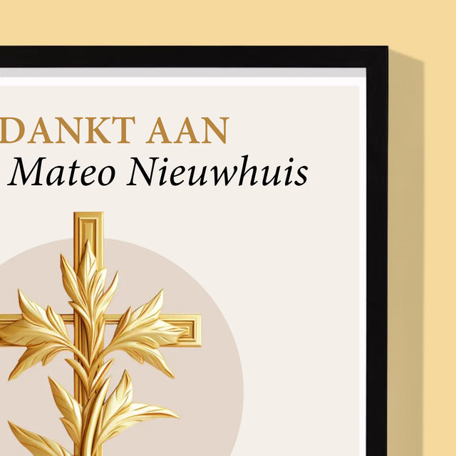 Naam En Handtekening : Bedankt Aan Pastoor - Afdruk Met Frame 30X40