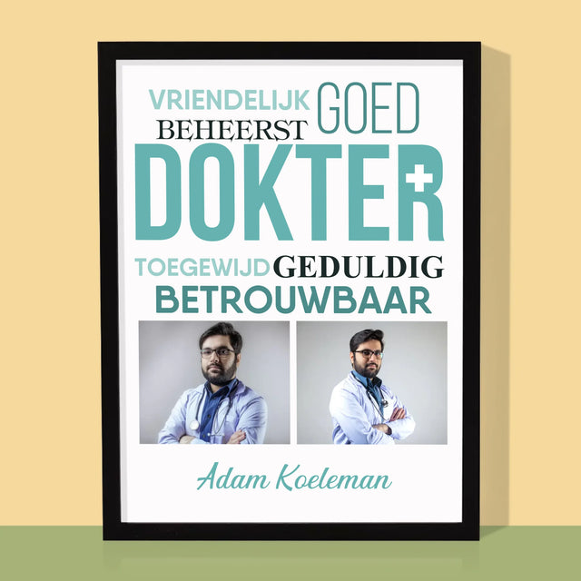 Fotocollage: Dokter Kenmerken - Afdruk Met Frame 30X40