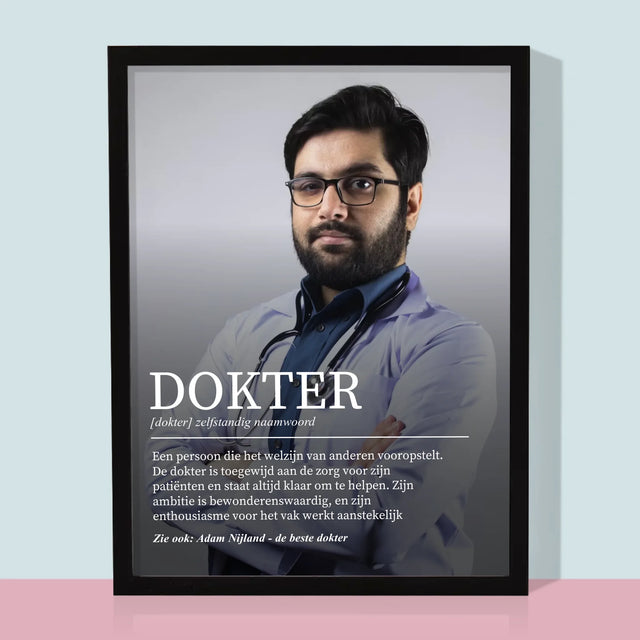 Foto En Handtekening: Dokter Definitie - Afdruk Met Frame 30X40