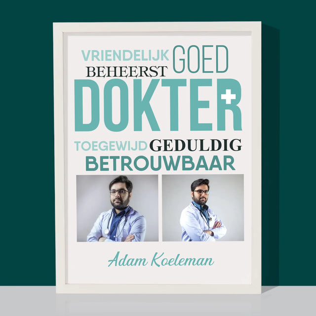 Fotocollage: Dokter Kenmerken - Afdruk Met Frame 30X40