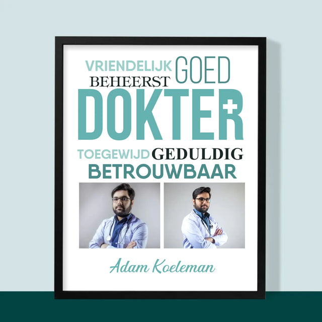 Fotocollage: Dokter Kenmerken - Afdruk Met Frame 30X40