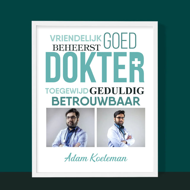 Fotocollage: Dokter Kenmerken - Afdruk Met Frame 30X40