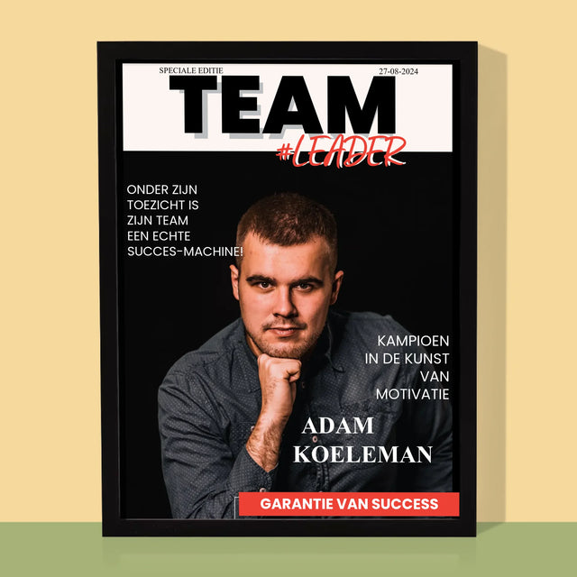 Omslag Van Tijdschrift: Team Leader - Afdruk Met Frame 30X40