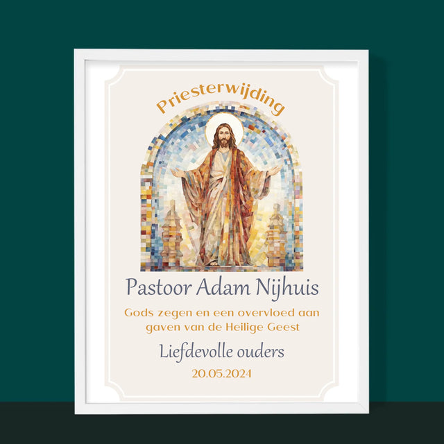 Naam En Handtekening : Priesterwijding - Afdruk Met Frame 30X40