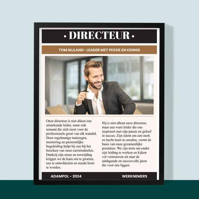 Omslag Van Tijdschrift: Directeur - Afdruk Met Frame 30X40